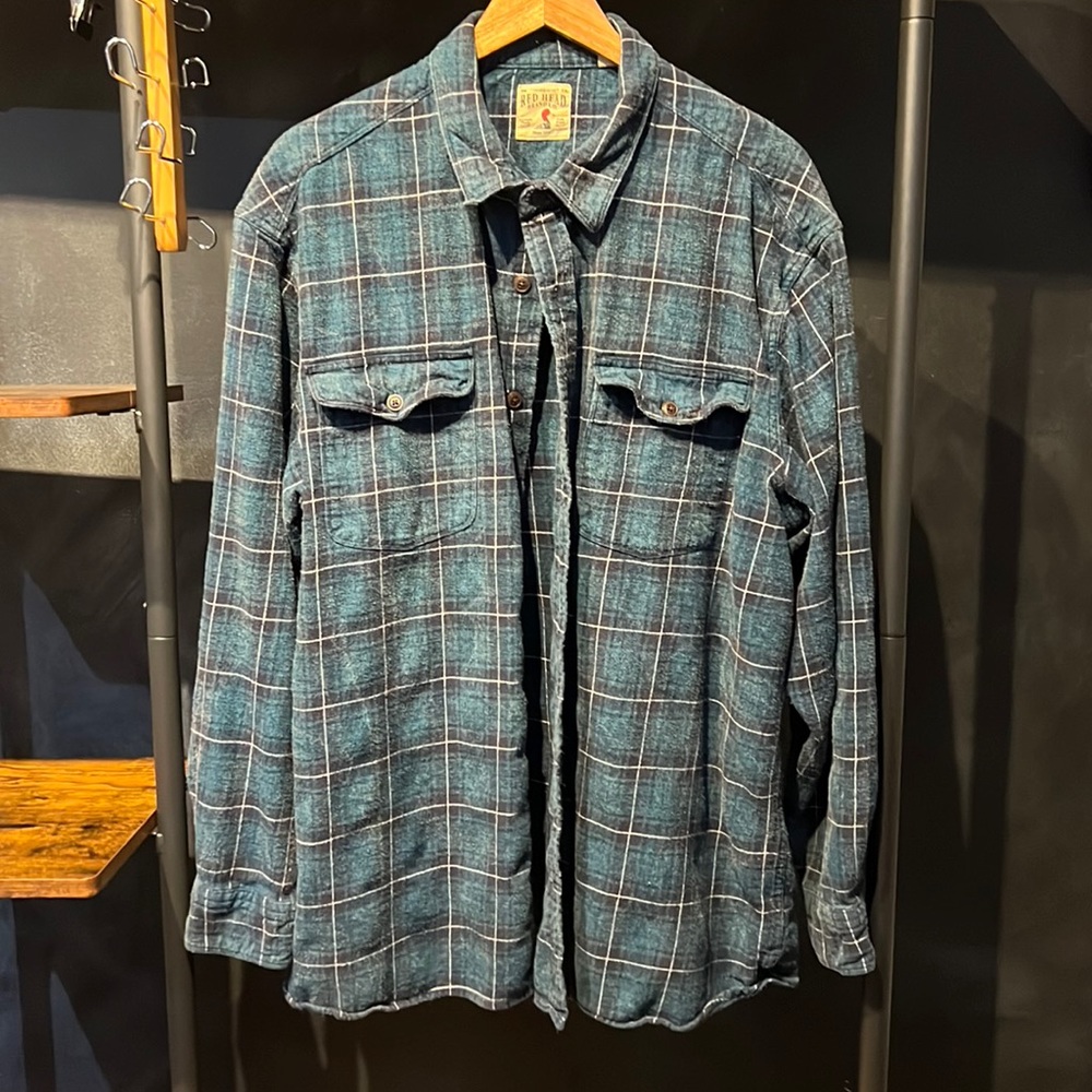 Redhead Flannel green & navy excellent pre owned condition sz 2XL offers:)